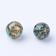 Antique Style Acrylic Beads, Round, Antique Bronze, 11~12mm, Hole: 1.5mm(X-OACR-S013-2012A)