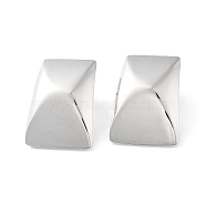 304 Stainless Steel Stud Earring, Rectangle, Stainless Steel Color, 29x21mm(EJEW-H116-01D-P)