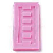 Food Grade Silicone Molds, Fondant Molds, For DIY Cake Decoration, Chocolate, Candy, UV Resin & Epoxy Resin Jewelry Making, Ladder, Deep Pink, 83x42.5x6.5mm, Inner Diameter: 66x26.5mm(DIY-L026-146)