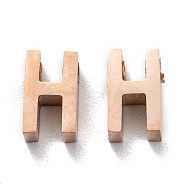 Ion Plating(IP) 304 Stainless Steel Charms, Alphabet, Rose Gold, Letter.H, 8x5x3mm, Hole: 1.8mm(STAS-K216-41H-RG)