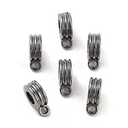 Zinc Alloy European Hangers, Cadmium Free & Lead Free, Bail Beads, Gunmetal, Column, 9x12x4mm, Hole: 2mm(MPDL-H119-B)