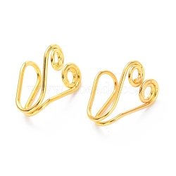 Brass Nose Rings, Nose Cuff Non Piercing, Clip on Nose Ring for Women Men, Heart, Golden, 14.5x10x8mm, Hole: 1.5mm(AJEW-F053-19G)