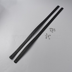 PU Imitation Leather Bag Handles, for Purse Bag Making Repair Replacement, with Iron Rivet, Black, 60.3x1.8x0.28cm, Hole: 3mm, 2pcs(FIND-WH0002-59D)