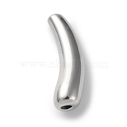304 Stainless Steel Tube Beads, Curved Teardrop, Stainless Steel Color, 20.5x6.5x6mm, Hole: 2mm(STAS-P328-09P)