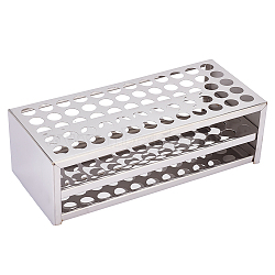 60-Hole 304 Stainless Steel Test Tube Display Stands, Multi-functional Holder Rack, Rectangle, Stainless Steel Color, 220x98x68mm, Hole: 13.5mm(AJEW-WH0348-167P)