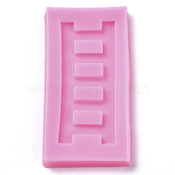 Food Grade Silicone Molds, Fondant Molds, For DIY Cake Decoration, Chocolate, Candy, UV Resin & Epoxy Resin Jewelry Making, Ladder, Deep Pink, 83x42.5x6.5mm, Inner Diameter: 66x26.5mm(DIY-L026-146)