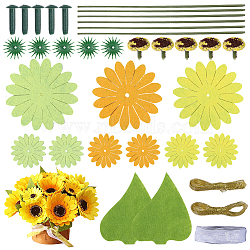 1Set Non-woven Fabric Material Package, Flower, Sandy Brown, 99x35.5mm, Hole: 9.5mm(DIY-SC0032-33D)