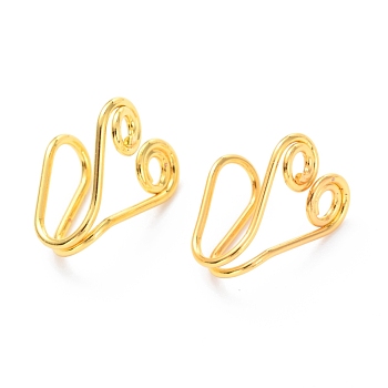 Brass Nose Rings, Nose Cuff Non Piercing, Clip on Nose Ring for Women Men, Heart, Golden, 14.5x10x8mm, Hole: 1.5mm