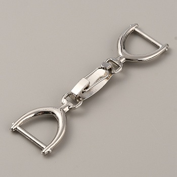 Zinc Alloy Fold Over Clasps, for Costume, Platinum, 70x24x8mm, Hole: 20mm