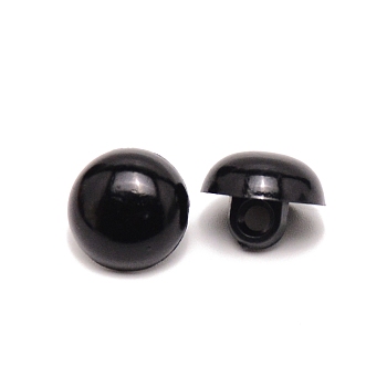 Craft Plastic Doll Eyes, Stuffed Toy Eyes, Mushroom, Black, 11x9mm, Hole: 3mm