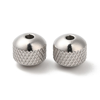 201 Stainless Steel Bead, Round, Stainless Steel Color, 8mm, Hole: 2mm