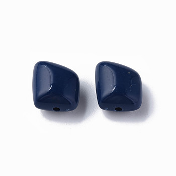Opaque Acrylic Beads, Polygon, Midnight Blue, 17.5x15.5x11mm, Hole: 2mm, about 230pcs/500g