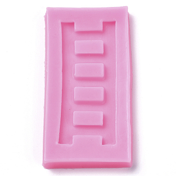 Food Grade Silicone Molds, Fondant Molds, For DIY Cake Decoration, Chocolate, Candy, UV Resin & Epoxy Resin Jewelry Making, Ladder, Deep Pink, 83x42.5x6.5mm, Inner Diameter: 66x26.5mm