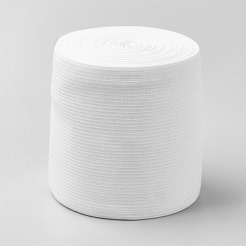 Flat Elastic Rubber Cord/Band, Webbing Garment Sewing Accessories, White, 80x0.5mm, about 5m/roll