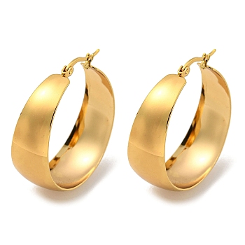 202 Stainless Steel Hoop Earring, with 304 Stainless Steel Pins for Women, Golden, 38x13.5mm
