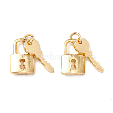 Real 18K Gold Plated Lock Brass Pendants