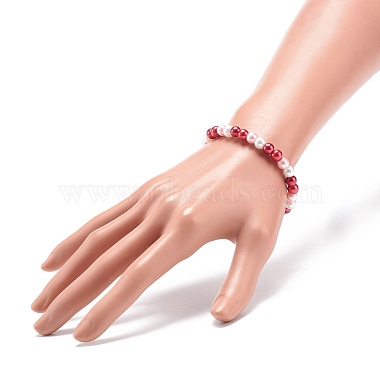 Glass Pearl Beaded Stretch Bracelet for Women(BJEW-JB08710)-3