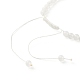 Pulsera de cuentas trenzadas de jade blanco natural redondo para niña mujer(BJEW-JB06864-03)-5