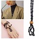 Adjustable Braided Waxed Cord Macrame Pouch Necklace Making(MAK-WH0008-02B)-7