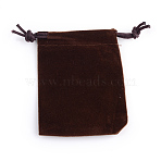 Rectangle Velvet Pouches, Gift Bags, Coconut Brown, 12x10cm(X-TP-R002-10x12-07)