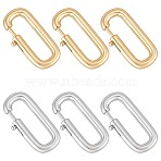 6Pcs 2 Colors Brass Clasps, Rectangle, Real Gold Plated & Real Platinum Plated, 23.4x11.9mm, 3pcs/color(KK-WR0001-79)