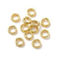 Brass Split Rings, Lead Free & Cadmium Free, Double Loops Jump Rings, Real 24K Gold Plated, 24 Gauge, 4x1.7mm, Inner Diameter: 3mm(KK-O143-26G)