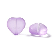 Electroplate Frosted Glass Bead, Heart, Medium Orchid, 10x10x5mm, Hole: 1mm(EGLA-H102-08C)