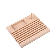 Wood Thread Holder, for Embroidery, Quilting and Sewing Thread Storage, Wheat, 180x150mm(PW-WG74236-02)