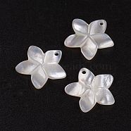 Natural White Shell Mother of Pearl Shell Pendants, Flower, 18.5x19x2mm, Hole: 1.5mm(X-SSHEL-G014-60)