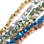 Electroplate Non-magnetic Synthetic Hematite Beads Strands, Polygon, Mixed Color, 5.5~6x5.5~6mm, Hole: 1.6mm, about 69pcs/strand, 15.3 inch(39cm)(G-I260-06A)
