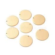 Vacuum Plating 304 Stainless Steel Pendants, Stamping Blank Tag Pendants, Flat Round, Golden, 23x1mm, Hole: 1.5mm(STAS-G062-09G)