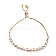 Cubic Zirconia Oval Tennis Bracelet for Men Women Gift, Slider Bracelets with Brass Findings, Lead Free & Cadmium Free, Real 18K Gold Plated, Inner Diameter: 1-1/8~3-1/8 inch(3~8cm)(BJEW-F417-05G-RS)