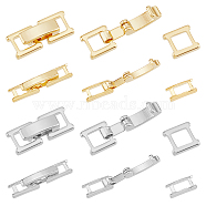 16Pcs 4 Styles Eco-Friendly Brass Watch Band Clasps, Long-Lasting Plated, Platinum & Golden, 15~16x3.5~6.5x4mm, 4pcs/style(KK-FH0007-10)