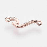 Brass Links connectors, Lead Free & Cadmium Free, Spindrift, Rose Gold, 5.5x16.5x1.5mm, Hole: 1mm(ZIRC-F083-050RG-RS)