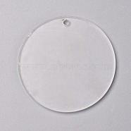 Transparent Blank Acrylic Pendants, for DIY Keychains, Bag Tags, Gift Tags, Christmas Ornaments, Flat Round, Clear, 63.5x2.5mm, Hole: 3.5mm(TACR-WH0002-09C)