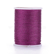 Polyester Metallic Thread, Magenta, 1mm, about 7.65 yards(7m)/roll(OCOR-G006-02-1.0mm-18)
