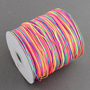 1mm Chinese Knot Macrame Rattail Jewelry Thread Round Nylon Cords, Colorful, 1mm, about 328.08 yards(300m)/roll(NWIR-S003-M)