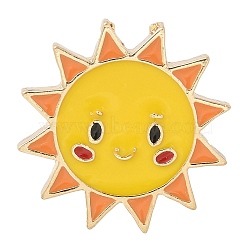 Temporal Theme Enamel Pins, Alloy Brooches for Backpack Clothes, Sun, 20-20.5mm(JEWB-Q010-02KCG-01)