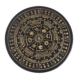Wood Altar Pendulum Boards, Wheel of the Year Moon Cycle Talking Board, Golden, 235x15mm(WICR-PW0008-04)