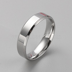 Stainless Steel Simple Plain Band Ring for Men Women, Stainless Steel Color, Inner Diameter: 21.8mm(RJEW-WH0015-04H)