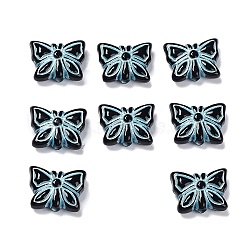 Opaque Acrylic Beads, Metal Enlaced, Butterfly, Black, 11x14.5x5mm, Hole: 1.8mm, about 740pcs/500g(OACR-G016-08D)