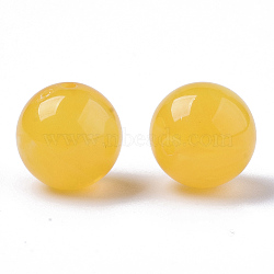 Acrylic Beads, Imitation Beeswax, Round, Gold, 10mm, Hole: 1.8mm(X-OACR-S037-002C)