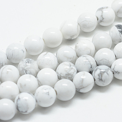 Natural Howlite Beads Strands, Round, 6mm, Hole: 1mm, about 63pcs/strand, 15.55"(X-G-T049-6mm-21)