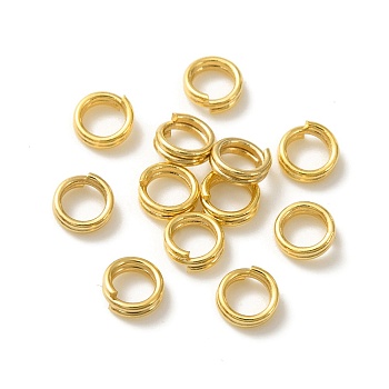 Brass Split Rings, Lead Free & Cadmium Free, Double Loops Jump Rings, Real 24K Gold Plated, 24 Gauge, 4x1.7mm, Inner Diameter: 3mm