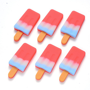 Resin Cabochons, Ice-lolly, Imitation Food, Red, 52.5x23x7.5mm