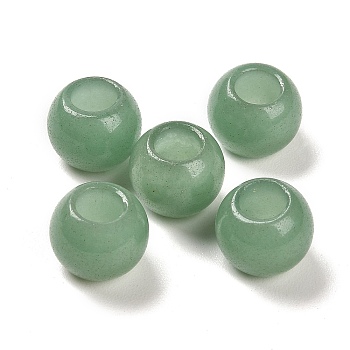 Natural Green Aventurine European Beads, Large Hole Beads, Round, 12x9~9.5mm, Hole: 5.5~6mm