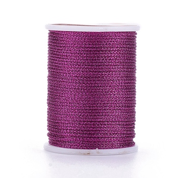 Polyester Metallic Thread, Magenta, 1mm, about 7.65 yards(7m)/roll