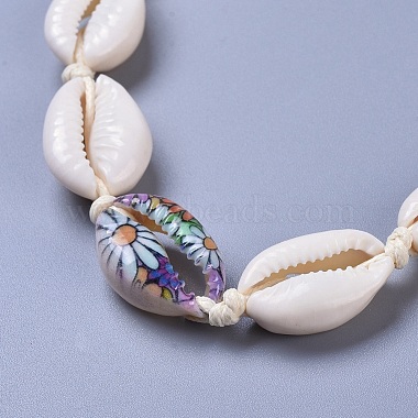 Adjustable Cowrie Shell Beaded Necklace and Bracelets Jewelry Sets(SJEW-JS01019)-4