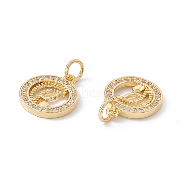 Rack Plating Brass Micro Pave Clear Cubic Zirconia Pendants(ZIRC-C040-04G)-3