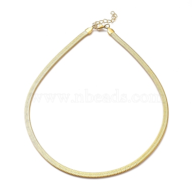 Unisex 304 Stainless Steel Herringbone Chain Necklaces(NJEW-O119-01B-G)-2